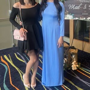 Periwinkle ao dai - size small top, size medium bottoms